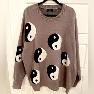 Dressed In Lala, Peace-sign Designed, Long-sleeve Sweater